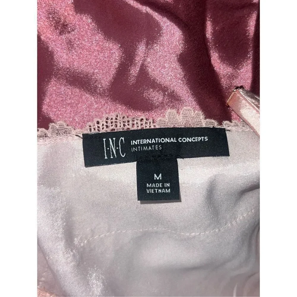 Satin rose ombre nightgown slip dress spaghetti strap intimates INC medium